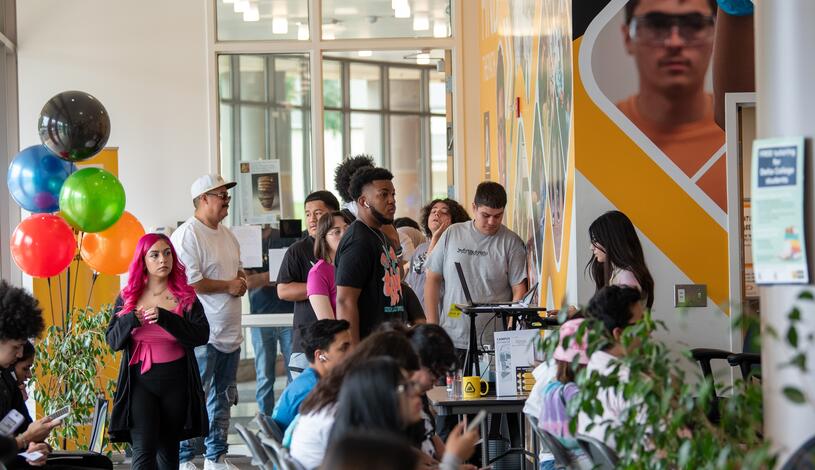 Students get assistance at the Delta Connect Center