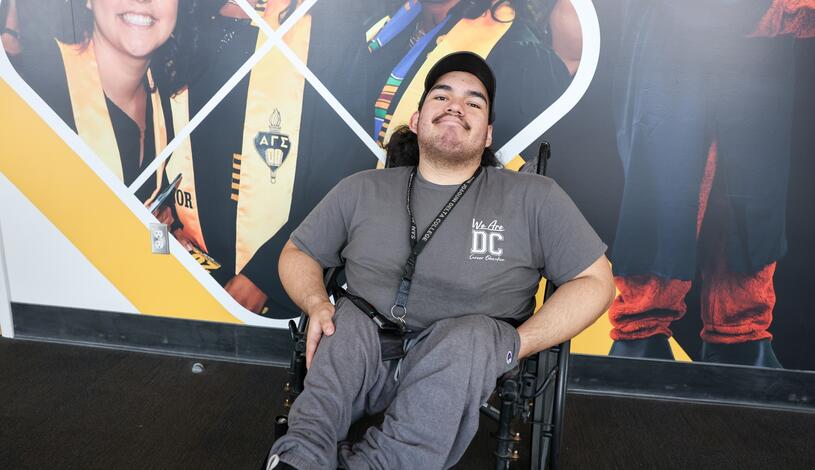 A DSPS student smiles for the camera