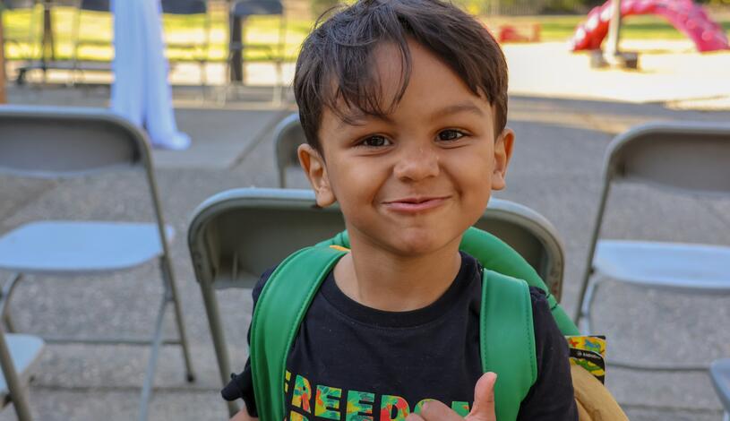Photo of a young boy at Delta's Child Development Center