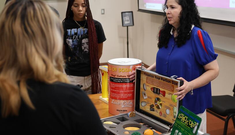 Photo of students getting a lesson on nutrition
