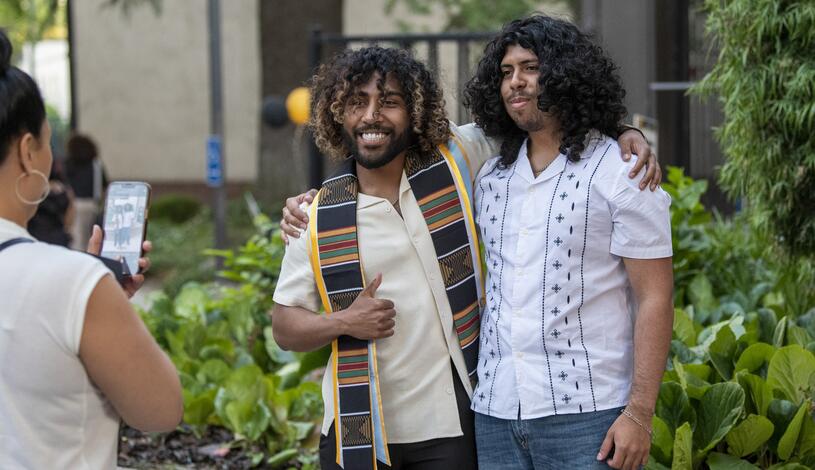 Photo of a student celebrating their graduation