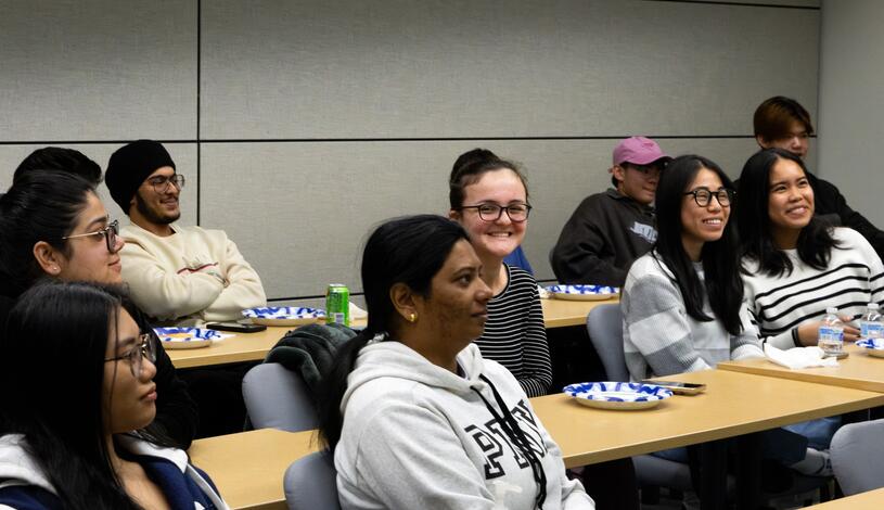 Photo of international students attending class