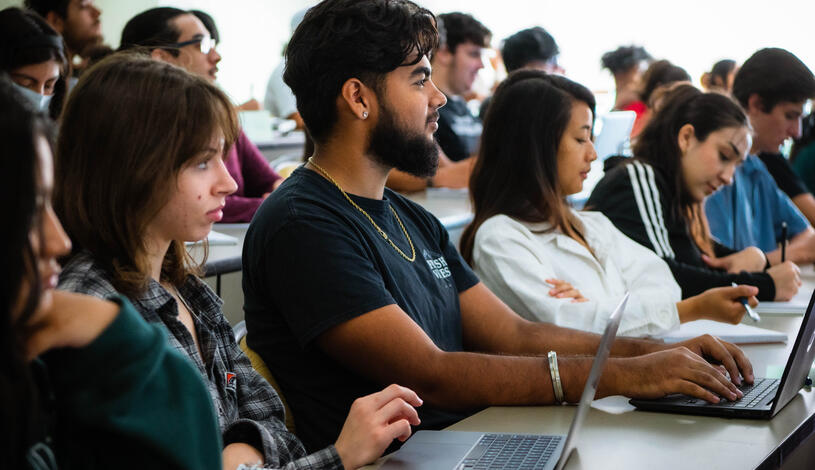 A group of students in a Political Science lecture 