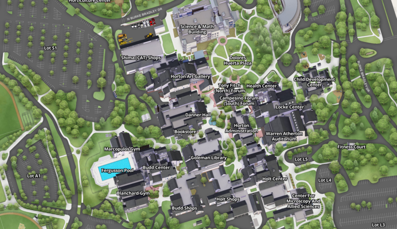 Screenshot of new Delta College digital map