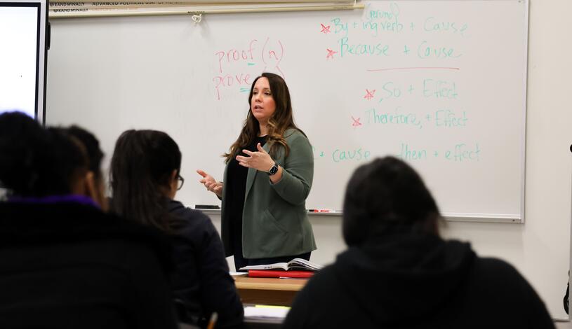 An ESL instructor teaching a class