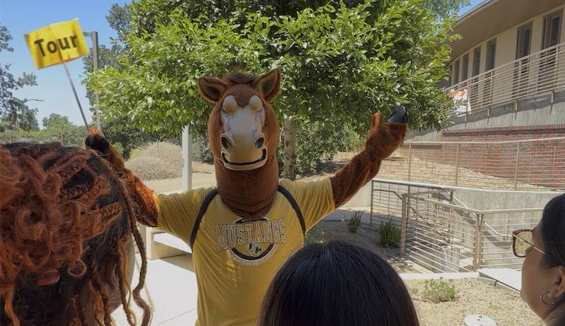 Visitors on Campus being lead by Fierce 