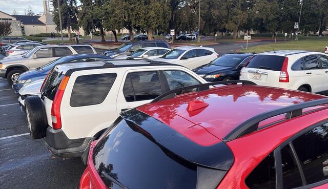 Photo of cars in the Delta College parking lot