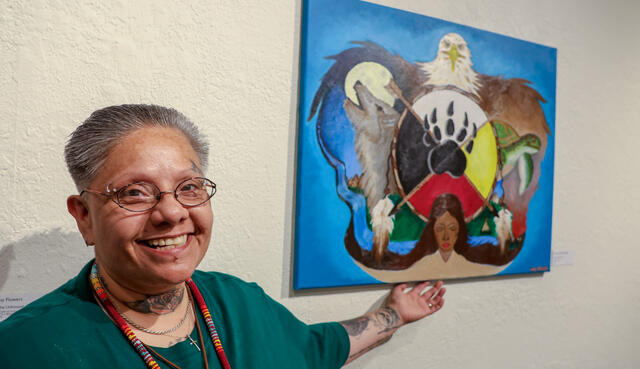 Photo of a student artist who participated in the Student Art Exhibition