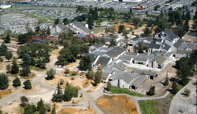 Aerial view of the campus in 1971