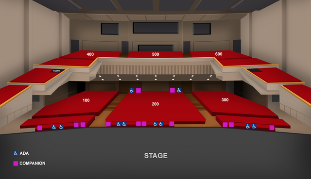 Rough Seat map of Atherton Auditorium