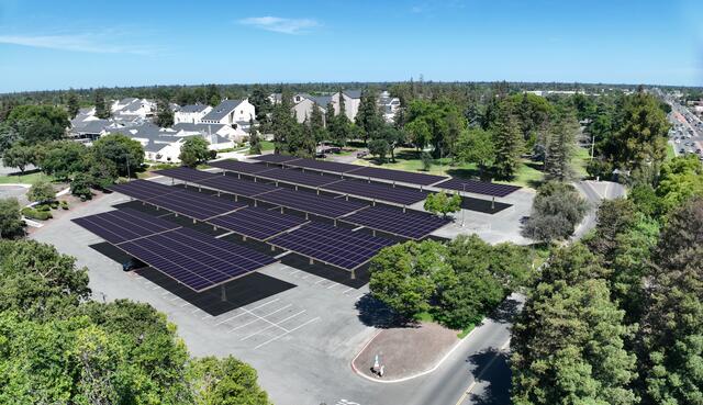 Rendering depicting solar panel array on the L3 parking lot