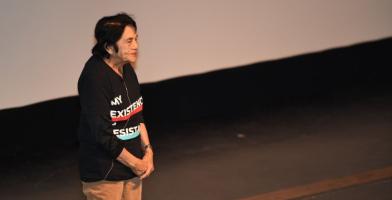 Civil rights activist Dolores Huerta spoke at San Joaquin Delta College in February 2018. The College recently renamed its plaza in honor of Huerta.