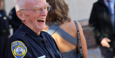 John Myers smiles after graduating from Delta's POST Academy