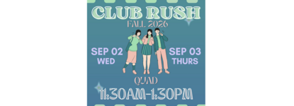 Event flyer for Club Rush Fall 2026