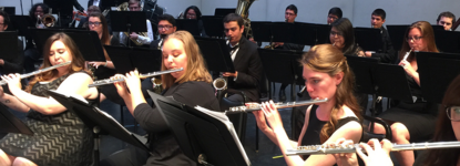 Student performing on stage