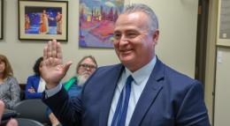 Dr. Armando Valerio is sworn is as a Delta College trustee