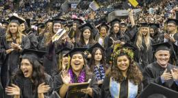 Delta College graduates celebrating