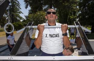 Photo of a POST Academy cadet working out at the exercise court