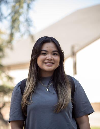 Portrait of student outside smiling