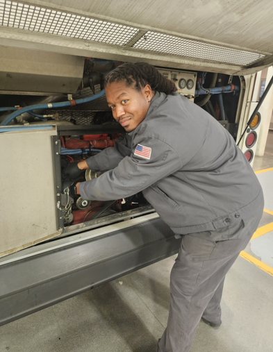 Photo of RTD bus mechanic apprentice Daniel Mitchell