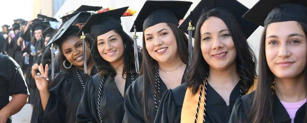 Happy graduates at San Joaquin Delta College